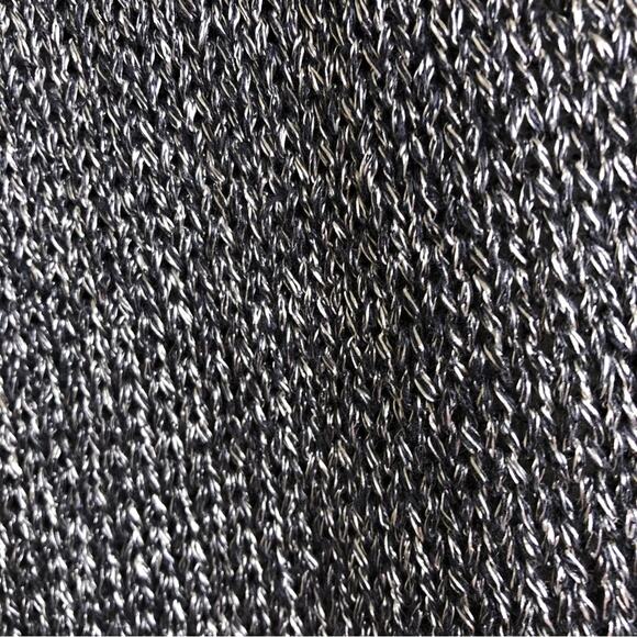 Eileen Fisher charcoal gray metallic open front crochet knit cardigan sweater XL - Picture 7 of 15